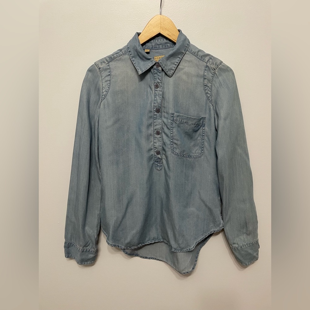 GUESS High Low Jean Shirt